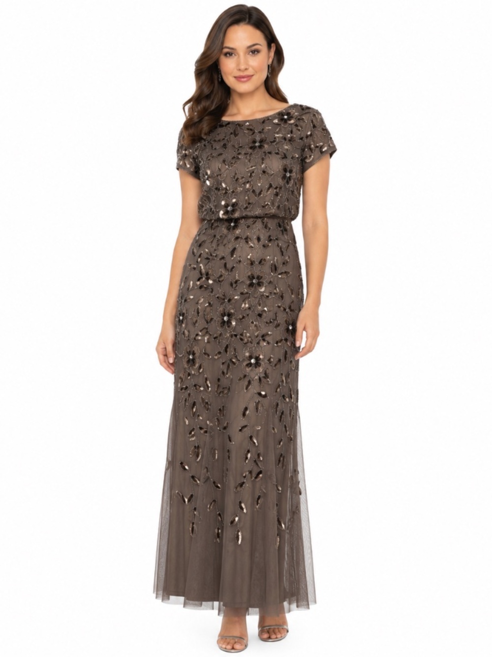 Adrianna Papell - Blouson‎ Beaded Long Dress